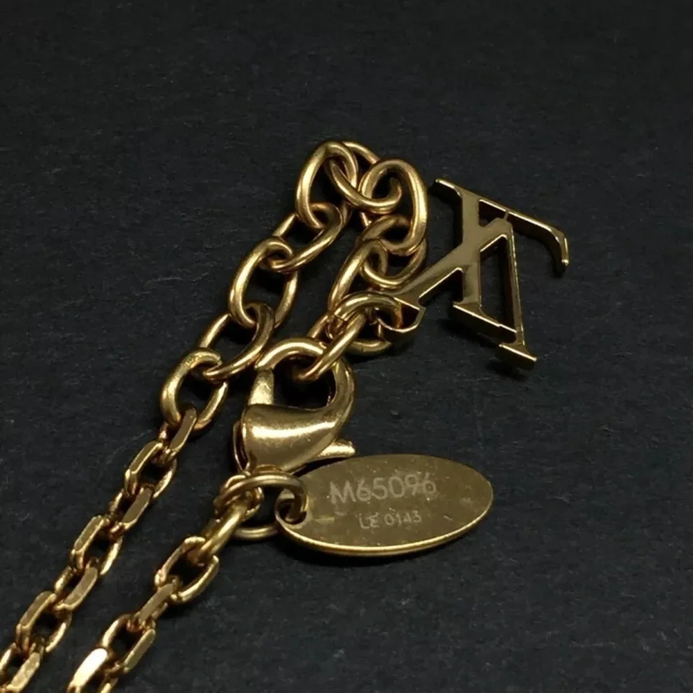 Louis Vuitton Collier Gamble Gold Tone Necklace Women’s